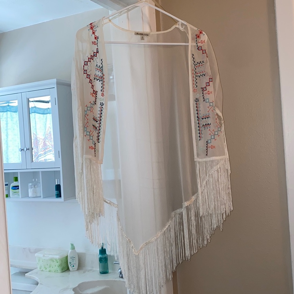 Fringe kimono